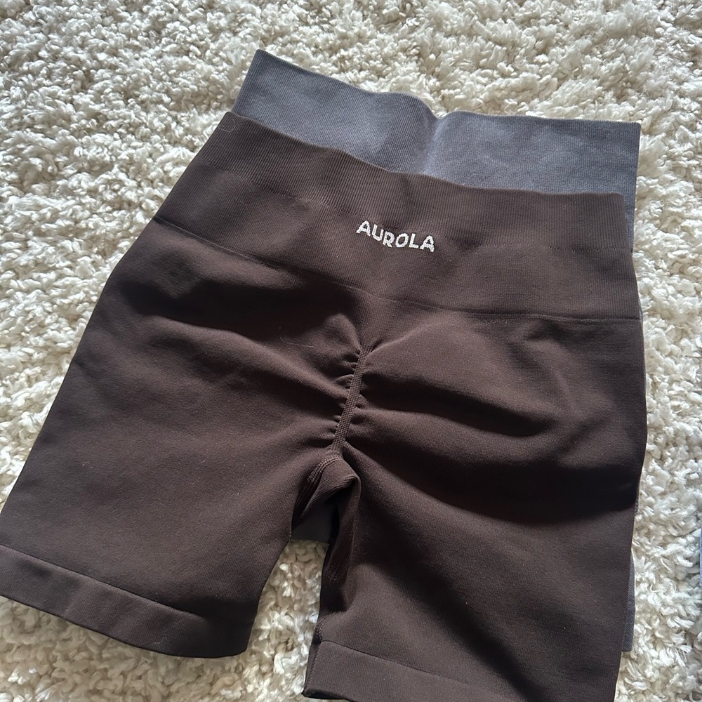 Aurora High-Waisted Leggings Set - Light Blue Grey & Brown - Picture 2 of 6